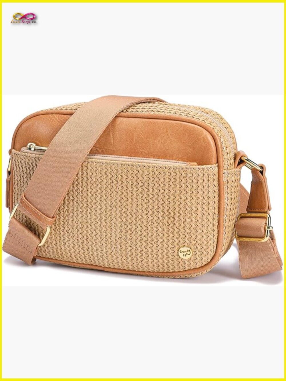 Faux Straw Crossbody Bag Woven Raffia Summer Purse RFID Travel Beach Essentials